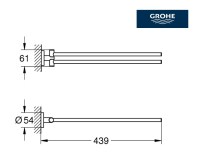 MEDIDAS TOALLERO DOBLE ESSENTIALS GROHE